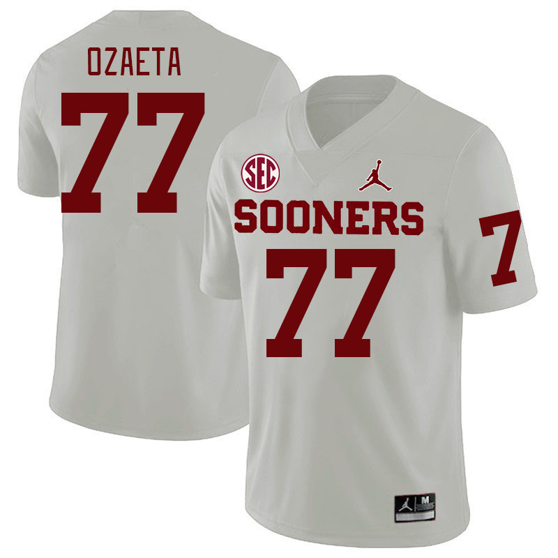 Men #77 Heath Ozaeta Oklahoma Sooners 2024 SEC Conference College Football Jerseys-White